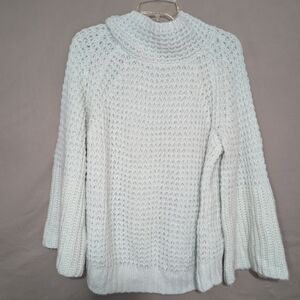 Maeve 1X Anthropologie Sweater Cowl Mint Green Dionne Bell Sleeve Wool Blend